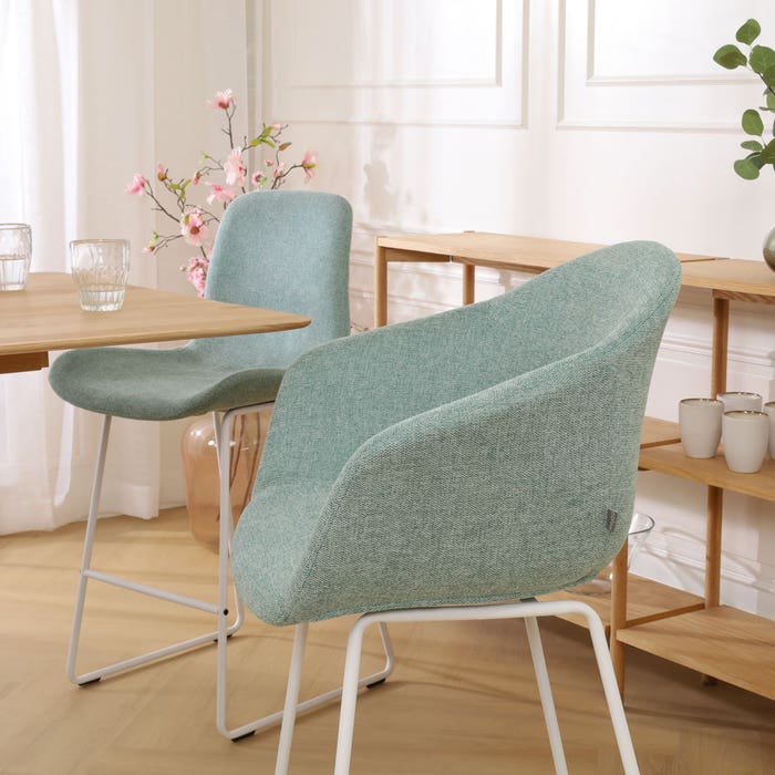 scandinavische barkruk zacht groen - wit onderstel - 75 cm Nino-Otis