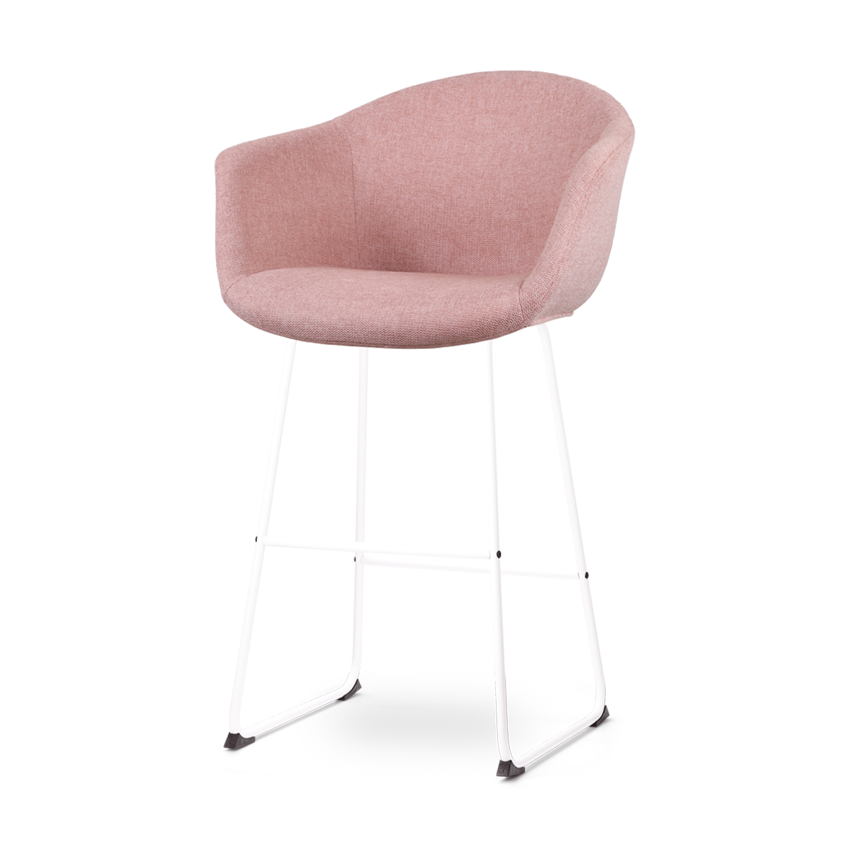 Nino-Otis barkruk zacht roze - wit onderstel - 75 cm