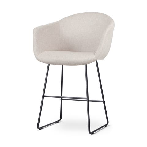 Nino-Otis barkruk beige - zwart onderstel - 65 cm