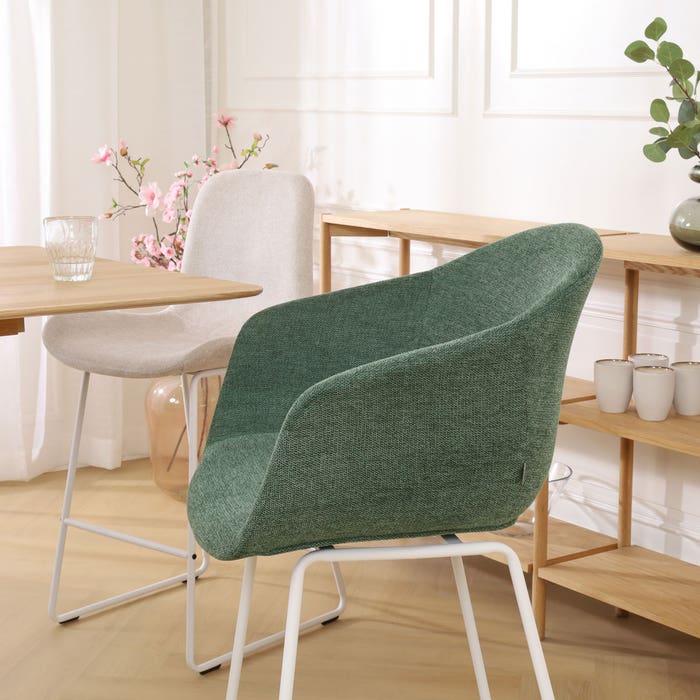 scandinavische barkruk donkergroen - wit onderstel - 65 cm Nino-Otis