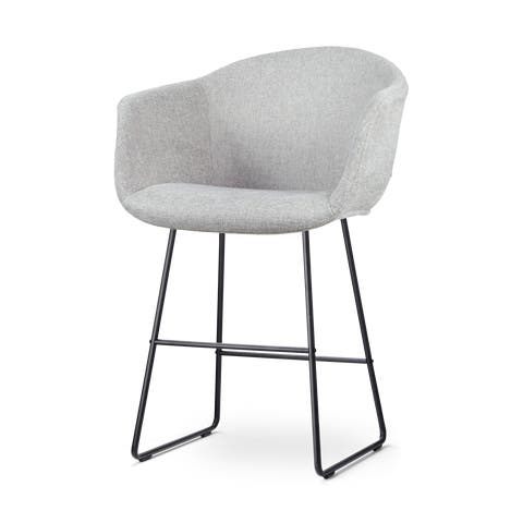 Nino-Otis barkruk lichtgrijs - zwart onderstel - 65 cm