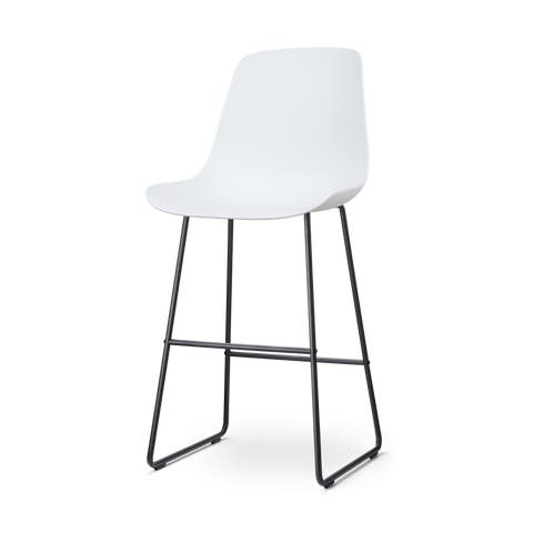 Nino-Pip barkruk wit - zwart onderstel - 75 cm