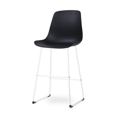 Nino-Pip barkruk zwart - wit onderstel 75 cm
