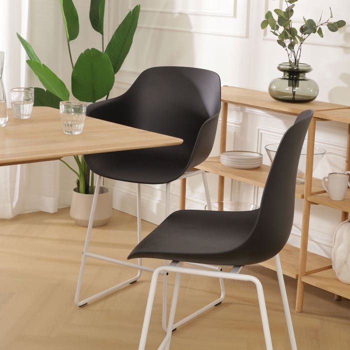 scandinavische barkruk zwart - wit onderstel 75 cm Nino-Pip