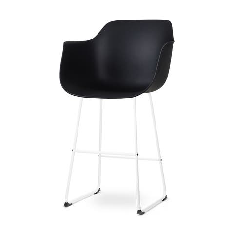 Nino-Puk barkruk zwart - wit onderstel - 75 cm