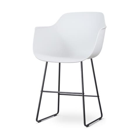 Nino-Puk barkruk wit - zwart onderstel - 65 cm