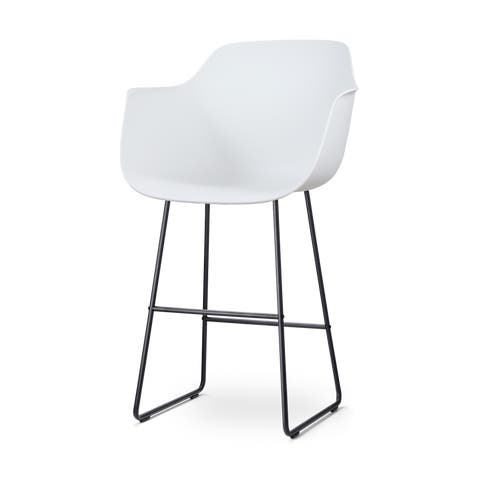 Nino-Puk barkruk wit - zwart onderstel - 75 cm