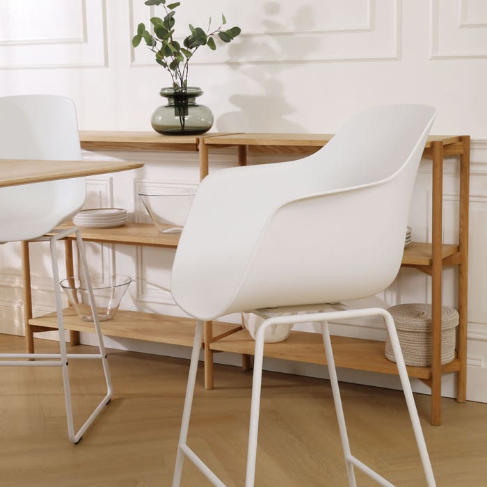 scandinavische barkruk wit - wit onderstel - 75 cm Nino-Puk 