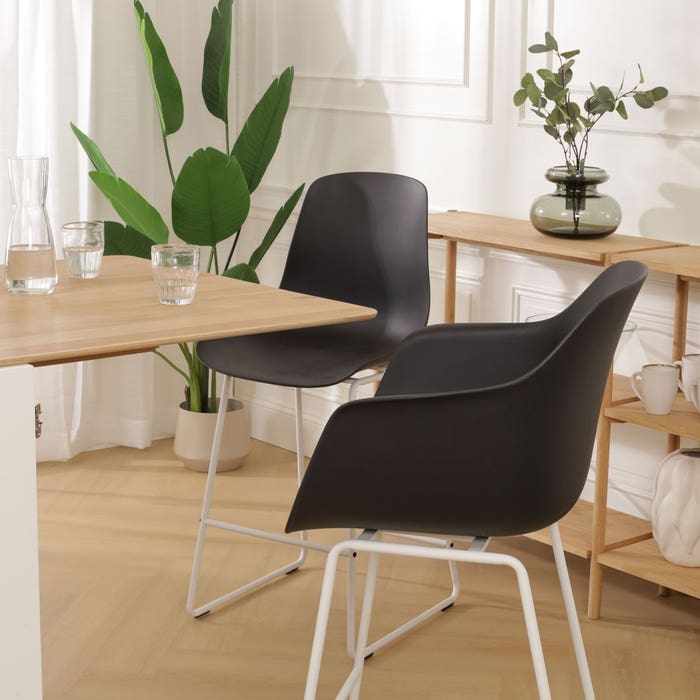 scandinavische barkruk zwart - wit onderstel - 75 cm Nino-Puk 