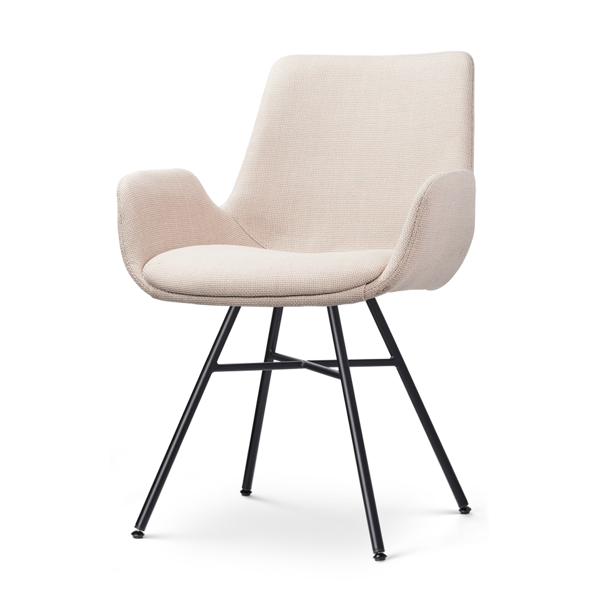 Noa-Eef eetkamerstoel beige - zwart onderstel