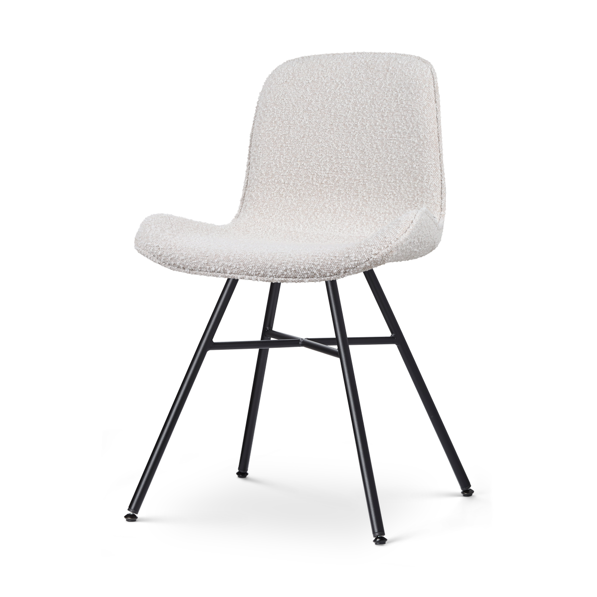 Noa-Fé eetkamerstoel bouclé beige - zwart onderstel