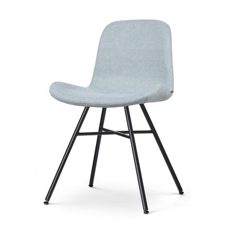 Noa-Fé eetkamerstoel lichtblauw - zwart onderstel