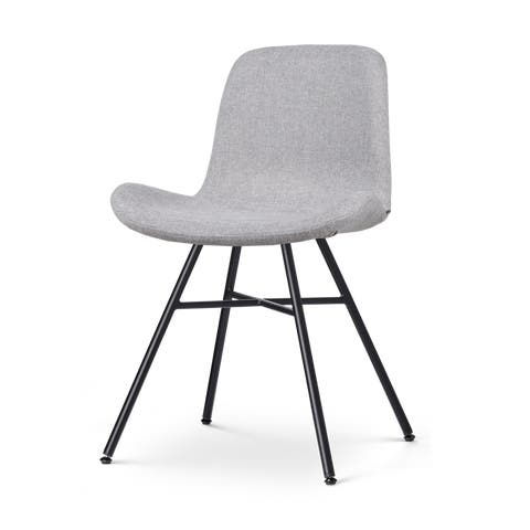 Noa-Fé eetkamerstoel lichtgrijs - zwart onderstel