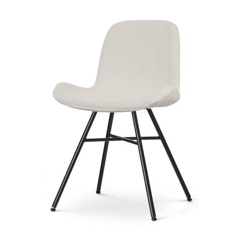 Noa-Fé eetkamerstoel rib creme - zwart onderstel