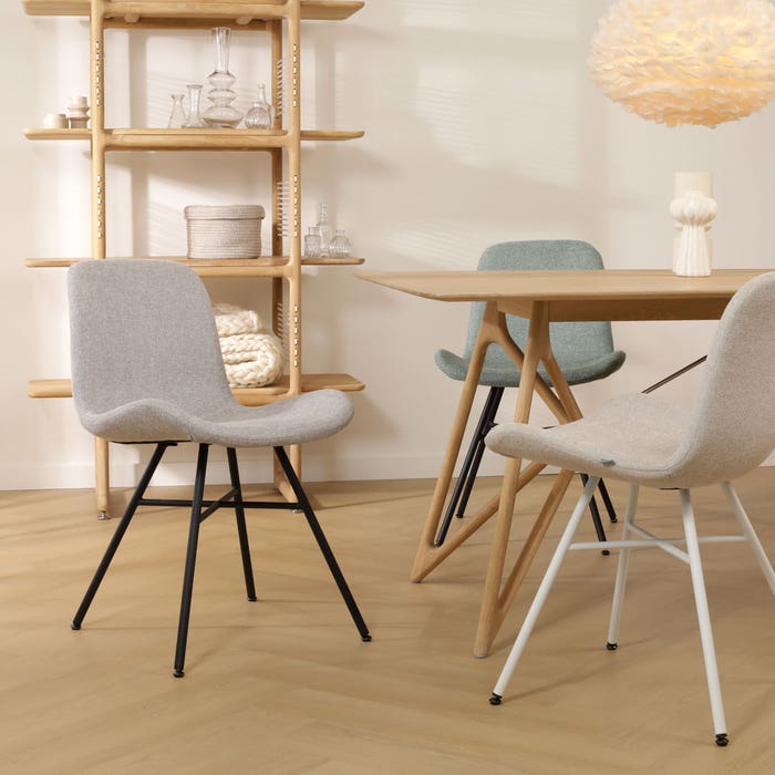 collectie eetkamerstoel Noa-Fé eetkamerstoel saliegroen - zwart onderstel