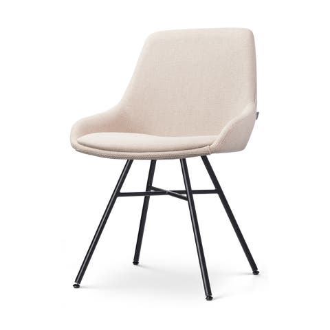 Noa-Isa eetkamerstoel beige - zwart onderstel