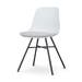Noa-Liv eetkamerstoel wit met lichtgrijs zitkussen - zwart onderstel
