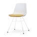 Noa-Liv eetkamerstoel wit met okergeel zitkussen - wit onderstel