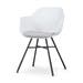 Noa-Liz eetkamerstoel wit met lichtgrijs zitkussen - zwart onderstel