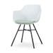 Noa-Liz eetkamerstoel wit met zacht groen zitkussen - zwart onderstel