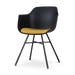 Noa-Liz eetkamerstoel zwart met okergeel zitkussen - zwart onderstel