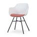 Noa-Liz eetkamerstoel wit met terracotta rood zitkussen - zwart onderstel
