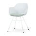 Noa-Liz eetkamerstoel wit met zacht groen zitkussen - wit onderstel