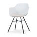 Noa-Liz eetkamerstoel wit met beige zitkussen - zwart onderstel