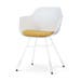 Noa-Liz eetkamerstoel wit met okergeel zitkussen - wit onderstel