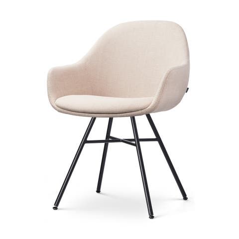 Noa-Mae eetkamerstoel beige - zwart onderstel