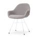 Noa-Mae eetkamerstoel bouclé taupe - wit onderstel