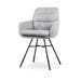 Noa-Mia eetkamerstoel grijs - zwart onderstel