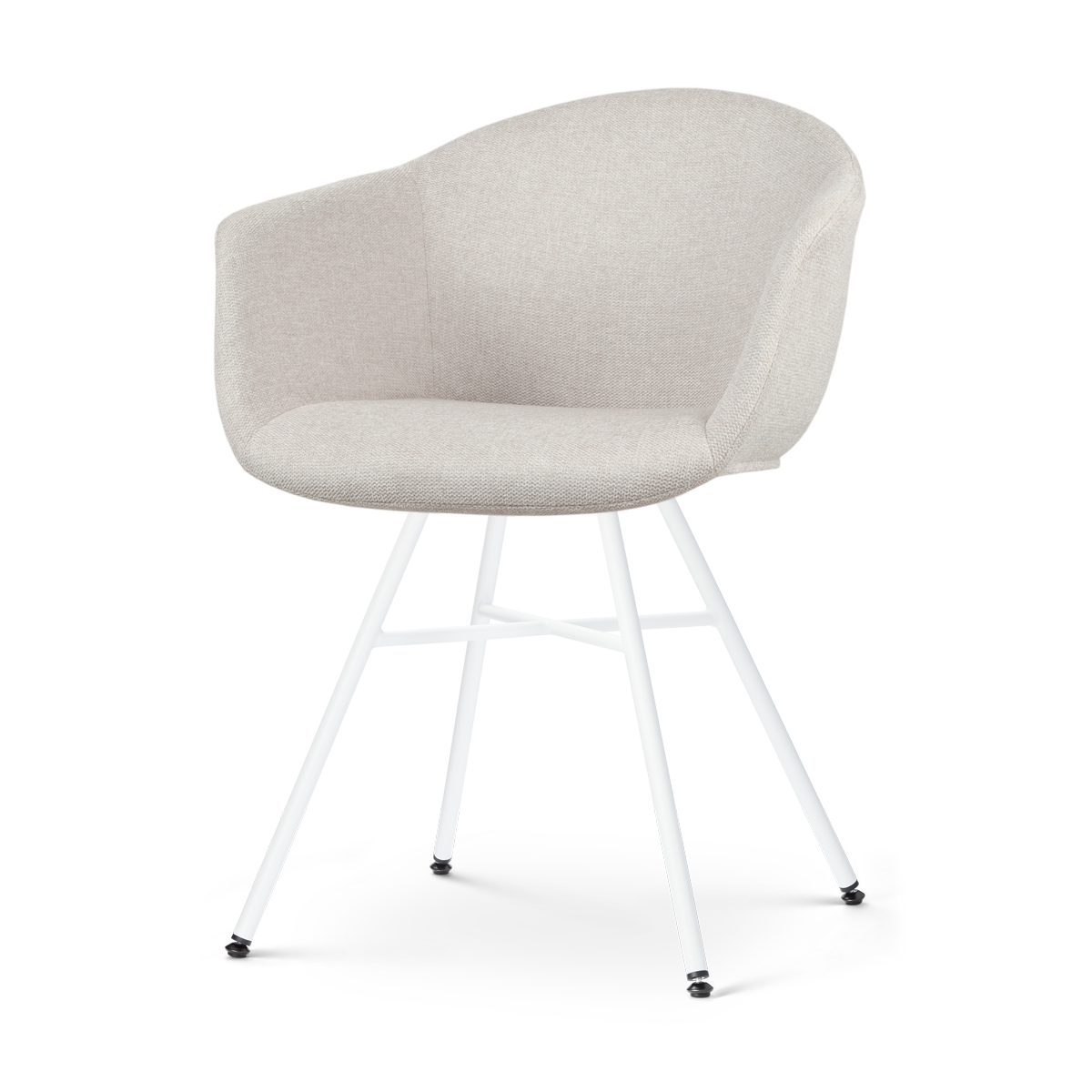 Noa-Otis eetkamerstoel beige - wit onderstel