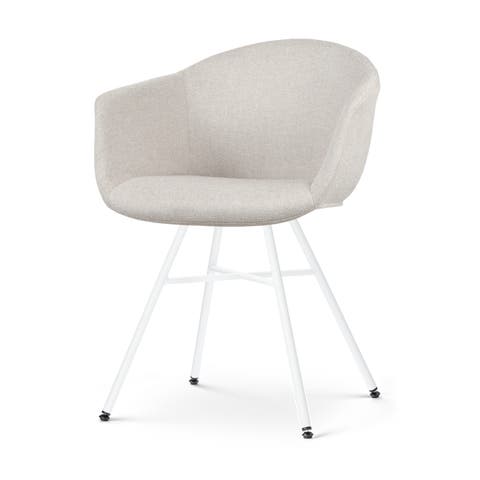 Noa-Otis eetkamerstoel beige - wit onderstel