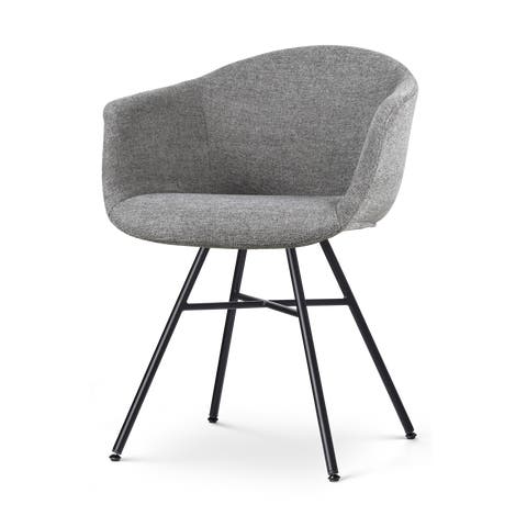 Noa-Otis eetkamerstoel donkergrijs - zwart onderstel