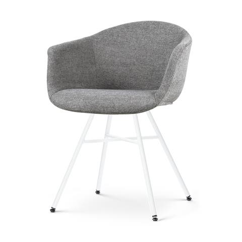 Noa-Otis eetkamerstoel donkergrijs - wit onderstel