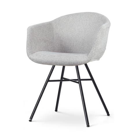 Noa-Otis eetkamerstoel lichtgrijs - zwart onderstel