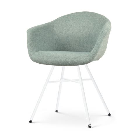 Noa-Otis eetkamerstoel zacht groen - wit onderstel