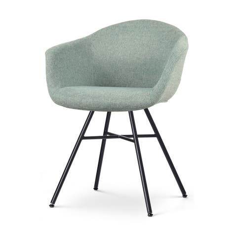 Noa-Otis eetkamerstoel zacht groen - zwart onderstel