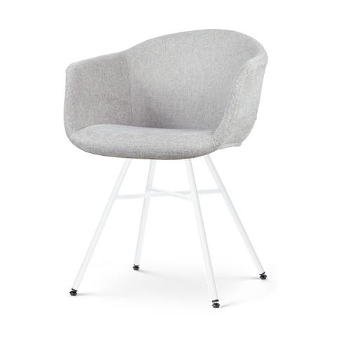 Noa-Otis eetkamerstoel lichtgrijs - wit onderstel