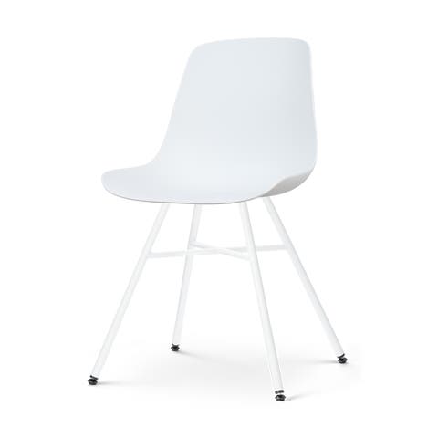 Noa-Pip eetkamerstoel wit - wit onderstel