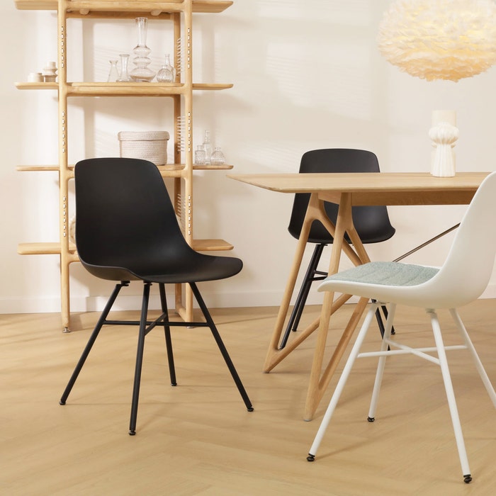 scandinavische eetkamerstoel wit - wit onderstel Noa-Pip