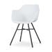 Noa-Puk eetkamerstoel wit - zwart onderstel