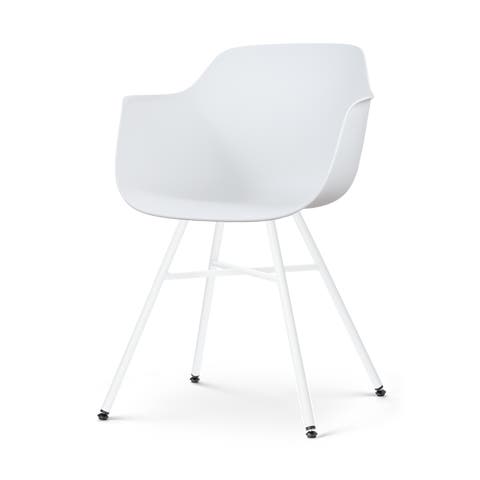 Noa-Puk eetkamerstoel wit - wit onderstel