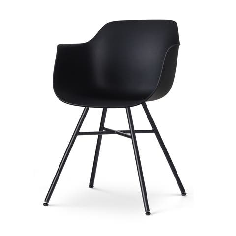 Noa-Puk eetkamerstoel zwart - zwart onderstel
