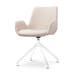 Nola-Eef draaibare eetkamerstoel beige - wit onderstel
