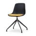 Nola-Liv draaibare eetkamerstoel zwart met okergeel zitkussen - zwart onderstel