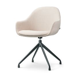 Nola-Mae draaibare eetkamerstoel beige - zwart onderstel