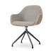 Nola-Mae draaibare eetkamerstoel warm grijs - zwart onderstel
