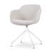 Nola-Mare draaibare eetkamerstoel bouclé beige - wit onderstel